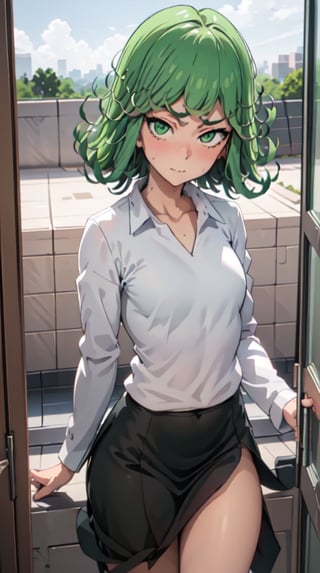 high_school_girl,SAM YANG, school_uniform,   shy face , bathroom ,is looking directly at the viewer, disheveled, aaasuna, underwear, :) , sexy,tatsumaki,Tatsumaki1