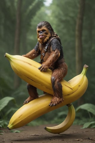 chebacca riding a banana 