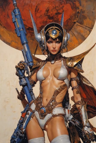 art by Masamune Shirow, art by J.C. Leyendecker, art by simon bisley, art by ralph steadman, a masterpiece, stunning beauty, hyper-realistic oil painting, star wars alien creatures, a portrait picture, incredible detail, fantasy portrait, smooth skin,  kaleidoscope graffiti background,