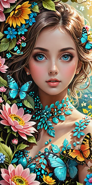 (Masterpiece, Top Quality, Top Quality, Official Art, Beautiful and Aesthetic: 1.2), (One Girl), Big Eyes, Very Detailed, (Fractal Art: 1.3), Colorful, Best Details, Refreshing Sexiness, Neatness, Cute and lively paintings of spring images,