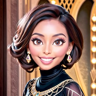 portrait of Egyptian female, smiling, Disney, Pixar style, wearing pharaonic full sleeve clothes, (arabic hijab:1.2), bokeh background
,disney pixar style