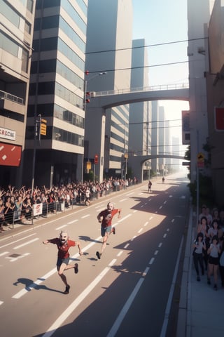 (illustration:1.3)(animation:1.3)zombie.Highway,running,
crowd.