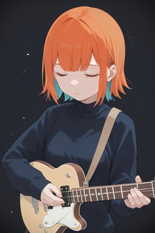 score_9_up,score_8_up, source_anime,solo,1girl ,Orange hair,expressionless,Nira-Chan,
, Nira-Chan-StudyMe,closed_eyes,guitar,upper_body,long_sleeves,