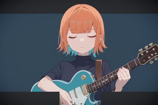 score_9_up,score_8_up, source_anime,solo,1girl ,Orange hair,expressionless,cyan background,Nira-Chan,
, Nira-Chan-StudyMe,closed_eyes,guitar,upper_body