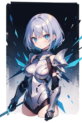 knight armor girl,cutout,bare_shoulder