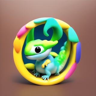 miniwoold 3d super cute dinosaur inside a circle 3d background, cute cartoon style, colorful, very clear, very creative, beautiful,  3d childish cute cartoon style:1.3, exceptional cute dinosaur anatomy, 