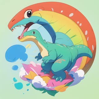 3d super cute dinosaur inside a circle 3d background, cute cartoon style, colorful, very clear, very creative, beautiful,  3d childish cute cartoon style:1.3, exceptional cute dinosaur anatomy, 