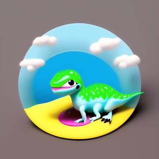 miniwoold 3d super cute dinosaur inside a circle 3d background, cute cartoon style, colorful, very clear, very creative, beautiful,  3d childish cute cartoon style:1.3, exceptional cute dinosaur anatomy, 