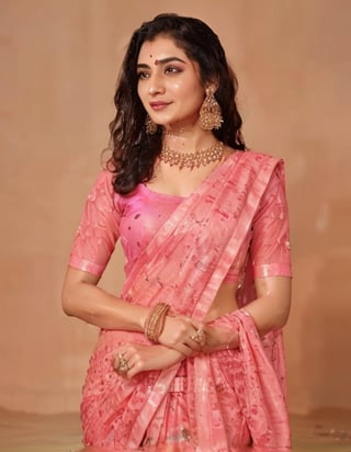 a woman in a sari with a necklace on her neck, a character portrait by Manjit Bawa, behance contest winner, bengal school of art, smile, happy, studio portrait, maximalist, studio photography,
, featured on instagram, samikshavad, elegant, rich color palette, 1920s

  ((wet clothes, wet hair, bathing in water, face focused, skin pores, long sleeve blouse, saree , detail face, )),wet hair,girl wearing indian saree,aliabhatt,SoakingWetClothes