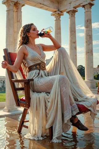 Prompt Realism, realistic photography, film grain, snapshot photography, toned film, eye spotlight, ambient light, skin pores, imperfections, nature, shallow depth of field, shallow depth of field focuses on the landscape. A strong wind blows the sky into a white majestic building like the Parthenon, the home of the gods. The very beautiful goddess Andromeda sits on a hanging chair and looks at the scenery, wearing an ancient Greek costume chiton, and her large belt is decorated with glittering decorations. She is drinking wine while swaying back and forth on her hanging chair.. (Divine Goddess) (White clothes),1girl (Divine aura) (Halo),((soakingwetclothes, wet clothes, wet hair, wet skin, :1.3)),soakingwetclothes,, wet skin, wet face, wet ballgown, boots, wet robe, layered longskirt, face focused
,soakingwetclothes,art_booster,indian,OnlySaree_Style,saree,saree influencer