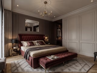 Interior, neo-classical bedroom, (dark red bed:1.2), luxury
RAW texture, 32K UHD, DSLR, soft lighting, high quality, film rating, Fujifilm XT3
,modernvilla