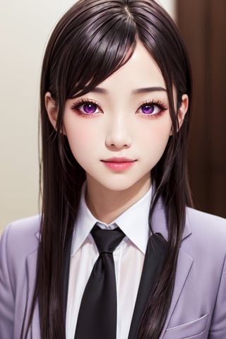 masterpiece, best quality, high definition, 
Kaori Houjou, solo, (purple eyes:1.1), (black hair:1.2), long hair, (business lady formal suit:1.2), (elegant, feminine, sophisticated), (cute girl), gorgeous face, gorgeous eyes, detailed face, detailed hands, smile, photorealistic, (asian face:1.2),su hair