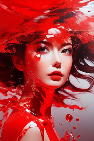 Surreal!! red chrome double exposure. Very pretty russia girl's face. Liquid red ink covered,Incredibly detailed matte paint with rough paint strokes and textures,By Frank Franzzeta,red metal background,

Conrado Roset,

Erik Johansson,

Sandra Chevrier

Jeremy Mann,

16k resolution,

Oil on canvas,

fine art,

super dramatic light,

Sharp focus,High detailed ,Color magic,Saturated colors,runny makeup,rayen dress,short dress,Sexy Pose,perfect split lighting,ice and water,ice