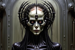 Pale scavenger, giger, chris cold, photorealistic, rim light, evil, dark, gric, (((Ultra detailed, Megapixel, intricate, in the style of Annie Leibowitz and denis villeneuve))) pagan occultism, sith, anthropomorphic humanoid, HR Giger, Alexander McQueen, gothic art, sergey vasnev, kaya scodelario, grungy gothic, android mystic, machine noir, dieselpunk, grimcore, felix englund, handsome drow, avant uniform, human-animal hybrid, niflheim, necro, modelsociety, sandman, Ernest Buckmaster, luis royo, clockwork mechanical, neo-pagan, Metropolis painting by (Dan McPharlin:1.1) and (Jeffrey Catherine Jones:0.5), metropolis (arcologies:1.2), dark skies, (brutalism:1.3), (many levels), volumetric shadows, 8K highest quality wallpaper, sharp