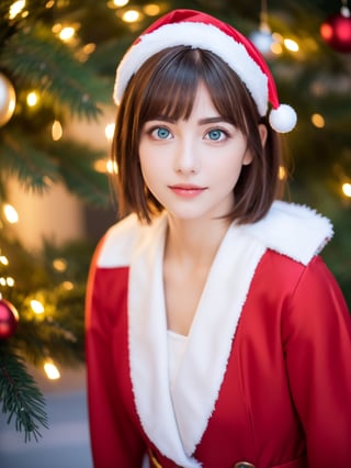 ((female 1, 6 years old, red Christmas costume)), ((portrait)), petite woman, full body, child's body, beautiful and shiny body, bangs, ((dark brown hair: 1.3)), high eyes, (turquoise eyes ), small stature, big eyes, beautiful girl with delicate details, beautiful and delicate eyes, delicate face, beautiful eyes, natural light, ((realism: 1.2 )), dynamic long distance shooting, cinematic lighting, perfect composition, by sumic.mic , highly detailed, official art, masterpiece, (highest quality:1.3), reflection, highly detailed cg unity 8k wallpaper,christmas tree, detailed background, masterpiece, highest quality, (masterpiece), (highest quality:1.4), (ultra high resolution :1.2) , (Hyperrealistic:1.4), (Realistic:1.2), Best Quality, High Quality, High Resolution, Enhanced Detail, ((Very Short Hair:1.4)),
((tareme,moving eyes,big eyes,drooping eyes:1.2)),((random expression)),,random angle,((Santa costume:1.4)),((thick eyebrows:1.1)),perfect,( (cartoon-like visuals)),((Christmas decorations)),perfect light,white fur,facial_mark, neon palette, shaped_highlights, ((bokeh background, blurry background)), night time, night sky, (city lights), Horizontal angle, view away, perfect anatomy, colorful hairpins, many hairpins, Christmas theme