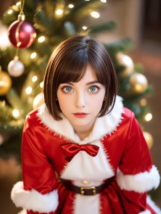 ((female 1, 6 years old, red Christmas costume)), ((portrait)), petite woman, full body, child's body, beautiful and shiny body, bangs, ((dark brown hair: 1.3)), high eyes, (turquoise eyes ), small stature, big eyes, beautiful girl with delicate details, beautiful and delicate eyes, delicate face, beautiful eyes, natural light, ((realism: 1.2 )), dynamic long distance shooting, cinematic lighting, perfect composition, by sumic.mic , highly detailed, official art, masterpiece, (highest quality:1.3), reflection, highly detailed cg unity 8k wallpaper,christmas tree, detailed background, masterpiece, highest quality, (masterpiece), (highest quality:1.4), (ultra high resolution :1.2) , (Hyperrealistic:1.4), (Realistic:1.2), Best Quality, High Quality, High Resolution, Enhanced Detail, ((Very Short Hair:1.4)),
((tareme,moving eyes,big eyes,drooping eyes:1.2)),((random expression)),,random angle,((Santa costume:1.4)),((thick eyebrows:1.1)),perfect,( (cartoon-like visuals)),((Christmas decorations)),perfect light,white fur,facial_mark, neon palette, shaped_highlights, ((bokeh background, blurry background)), night time, night sky, (city lights), Horizontal angle, view away, perfect anatomy, colorful hairpins, many hairpins, Christmas theme