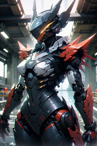 8k, solo, robot eyes, ,robot face, robot, glowing, robot, mecha, science_fiction, holding_weapon, anime lighting, best quality, masterpiece,mechainjectionKA, warframe style, ambient light, volumetric lighting, reflective lighting, sharp focus, battle pose, (red parts), water theme, ROBOTANIMESTYLE,(best quality, masterpiece),jtveemo