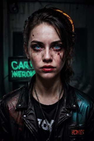 [grunge girl], cyberpunk, [(neon lights:1.3)], distorted aesthetics, glitch effects, [(chaotic environment)], [iridescent color palette], moody atmosphere, [(dystopian cityscape)], [(distorted reality:1.2)], [dark and gritty tones], [(rebellious attitude)], [futuristic fashion], [(detailed texture:1.2)], [(vivid digital art:1.1)], [(dramatic pose:1.1)], [(dynamic composition:1.2)], [cybernetic elements], [torn clothing], [(industrial backdrop:1.1)], [(graffiti art:1.1)], [artistic expression], [(emotionally charged:1.1)], [(chaos and order juxtaposition)], [(surrealistic vibes)], [(pop of colors)], [(rebellious spirit:1.1)], [(energy and movement:1.2)], [(emerging from the digital realm:1.2)],Detailedface,perfect eyes