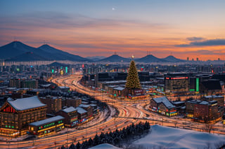 2023 christmas seoul city scenery, beauty, warm colors