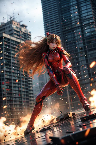 Epic CG masterpiece, Asuka Langley Soryu,hdr,dtm, full ha, charging forward battlefield, the burst meteor, the fierce battle of fighting with his life, 8K, ultra detailed graphic tension, dynamic poses, stunning colors, 3D rendering, surrealism, cinematic lighting effects, realism, 00 renderer, super realistic, full - body photos, super vista, super wide Angle, HD,Asuka Langley Soryu,Asuka Langley Soryu,Asuka Langley Soryu, black with red motorcycle in the background 