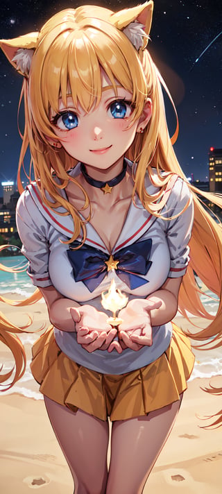 masterpiece, best quality, highres, sv1, solo, ((seifuku)), ((mini skirt)), red bow, orange choker, ((golden hair)), ((cheerful)), sand, point of view, beach, night, happy, fire torch, looking at viewer, Detailedface, confident, love, soft breast, love, caring, smiling, smile, appreciate, point of view, ((cheerful)), ((portrait)), ((blue eyes))

soft breast, medium breast, ((1girl)), closed mouth, smiling, happy, exciting, caring eyes, anime eyes, (night)), ((solo)), ((looking at viewer)), ((point of view)), facing viewer, ((pretty sister)), ((pretty)), ((elder sister)), ((stars)) ((educating viewer)), ((lecturing viewer)), ((lessoning viewer)), ((giving viewer a lesson)), ((calling viewer)), (((extremely detailed cute anime face))), jewelry, bare legs,, ((Environmental portrait)), backlighting,,