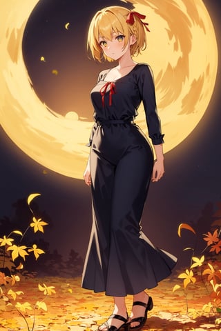 ((Botanical art supermoon night background)),
8k resolution, solo, 1 girl,
lots of maple leaves trees with red and yellow ginko leaves,
blonde hair, odd eyes, hair ribbon, 
short hair, hair braids, 
casual_exposure, 
red ribbon, mature female, 
(reddish:0.95), (full body:0.85),
(large breasts:0.58), 
(nsfw:0.66),



