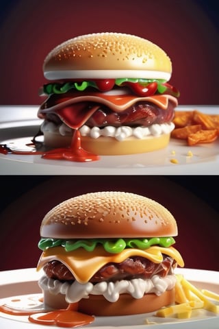 Delicious looking USA food,photorealistic