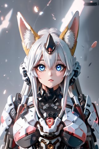 A charmingly juxtaposed image of a cutie girl's face on the Gundam RX72, fox ears captures attention with its unique blend of charm and futuristic style. The adorable dog features, complete with floppy ears and soulful eyes, stand out against the sleek, mechanical design of the suit. This exquisitely detailed painting radiates whimsy and precision, showcasing the artist's skill in merging contrasting elements seamlessly. A delightful and high-quality piece that combines nostalgia with a touch of playfulness, it invites viewers to imagine a world where man and canine coexist in perfect harmony.rClr