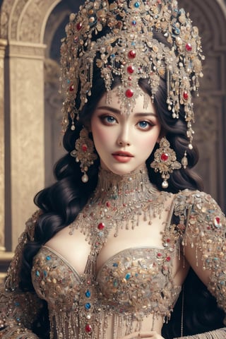 Egyptian queen, busty and sexy girl, 8k, masterpiece, ultra-realistic, best quality, high resolution, high definition,egyptian