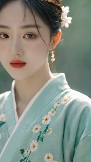 masterpiece, best quality, absurdres, 8K, super fine, best_lighting, a beautiful girl,hanfu,school,classroom,flowers,spring,yeseo,xxmix_girl,aesthetic portrait,more detail XL