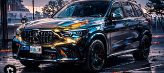 dark irony gray with blue undertone color futuristic 4x4 luxury sports SUV, spinning wheels, mercedes-maybach style alloy rims with red edges, toyota tentury suv, porsche, honda crv, brabus, subaru, nissan, mitsubishi