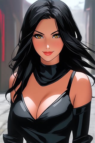 Highly-detailed beautiful girl,20yo, yor briar\(Spy x Family\),standing in street,detailed exquisite face,soft shiny skin,detailed eyes,red eye,perfect female form,hourglass figure,grey yellow coat,long black hair,hair band,smile,perfect hands,perfect fingers,vibrant colors,looking at viewer,1girl,solo,(half body shot:1.2)
BREAK
trending on artstation,rule of thirds,perfect composition,cinematic lighting,anime style,highly realistic,masterpiece,sharp focus,high contrast,art_booster,ani_booster,photo_b00ster,real_booster,