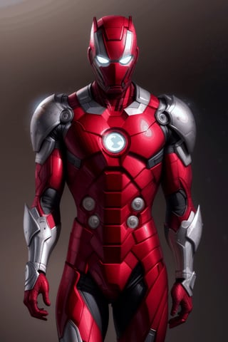 ironrman with full-armor suit in Christmas party,realistic,santa costume,snowing,giving out gifts