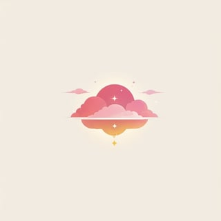 logo, cloud, colorful (pink, light yellow), minimalist, LogoRedAF, logoredmaf, white background, Renaissance Sci-Fi Fantasy, High Renaissance,Renaissance Sci-Fi Fantasy,High Renaissance