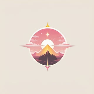 logo, sun rise, colorful (pink, light yellow), LogoRedAF, logoredmaf, white background,logoredmaf,Renaissance Sci-Fi Fantasy,High Renaissance