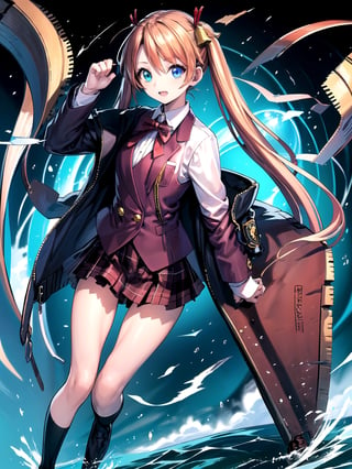 //Quality,
(masterpiece), (best quality), 8k illustration
,//Character,
people, magicians
,//Fashion,
,//Background,
magic world, magic school
,//Others,
,aaasuna,heterochromia,long hair,ahoge,twintails,hair bell,school uniform,blazer,(jacket:1.3),red bowtie,vest,shirt,long sleeves,plaid skirt,socks,black socks,loafers,bbasuna