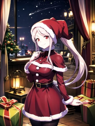 //Quality,
(masterpiece), (best quality), 8k illustration,
//Character,
overlordentoma, 1girl, solo, smile, gift
//Fashion,
santa_costume,
//Background,
indoors, christmas, 
//Others,
,shalltear bloodfallen