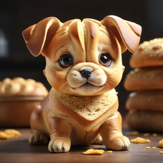 ultra detailed 8k cg,  a puppy made of bread,animal shaped bread,full_body:1.2,detailmaster2,
macro photography, trending on artstation, sharp focus, studio photo,foodstyle