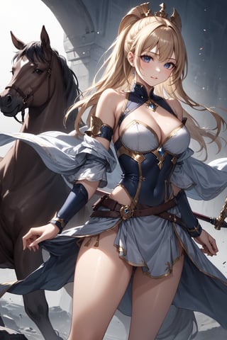 masterpiece, best quality, 8k, 8k UHD, ultra-high resolution, ultra-high definition, highres, cinematic lighting
,//Character, 
1girl, solo
,//Fashion, 
,//Background, 
,//Others, ,Expressiveh, hentai, 
A girl dressed as a valkyrie, riding a spectral horse through a battlefield filled with undead warriors.