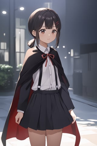 score_9, score_8_up, score_7_up, source_anime, masterpiece, best quality, 8k, 8k UHD, ultra-high resolution, ultra-high definition, highres, cinematic lighting
,//Character, 
1girl, solo, CTIANKOME
,//Fashion, 
suspender skirt, dress shirt, cape, long sleeves, red ribbon
,//Background, 
,//Others, ,Expressiveh,
