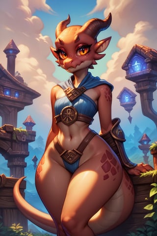 Score_9, Score_8_up, Score_7_up,  volumetric_lighting, chiaroscuro_lighting, 1girl, kobold, thick_eyelashes, gorgeous_eyes, ((warlock)), expressive_eyes, fantasy_background, looking_at_viewer, (wide_hips), cute_pose, realistic