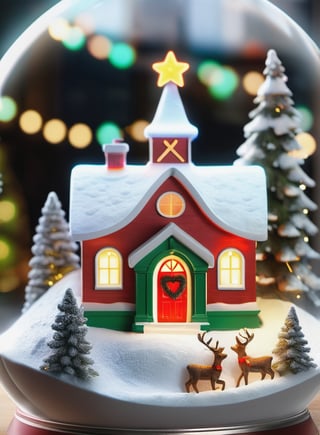 Intricate detailed, Cinematic composition, 8K, sharp focus, distinct_image, delicate and aesthetic, UHD, RAW, REAL WORLD, REALISTIC, Cinematic light, Ray_tracing, concept art, high quality,  (cell shading:1.2), snowglobe, snow globe, rudolph, glowing particles, snow flakes, simple background,Snowglobe,more detail XL, warm lighting, santa, girl, gifts, cathedrals, LED Lights, "Merry Christmas" letters, Glowing Hearts, 