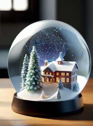 Intricate detailed, Cinematic composition, 8K, sharp focus, distinct_image, delicate and aesthetic, Cinematic light, Ray_tracing, concept art, high quality, (1girl), (cell shading:1.2), snowglobe, snow globe, simple_background