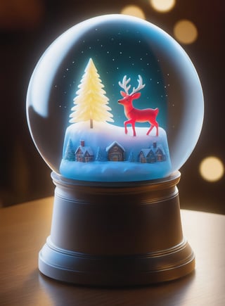 Intricate detailed, Cinematic composition, 8K, sharp focus, distinct_image, delicate and aesthetic, UHD, RAW, REAL WORLD, REALISTIC, Cinematic light, Ray_tracing, concept art, high quality,  (cell shading:1.2), snowglobe, snow globe, rudolph, glowing particles, snow flakes, photos implemented background,Snowglobe,more detail XL, warm lighting, santa, girl, gifts, cathedrals, LED Lights, "Merry Christmas" letters, Glowing Hearts, whole town inside the globe, ,Snow globe