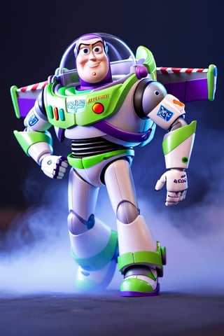 Buzz Lightyear, toy story, fog, digital rendering, by Goro Fujita, Shutterstock, black fog, super cute, stock photo, NYFlowerGirl, Xxmix_Catecat, sticker, F41Arm0rXL,