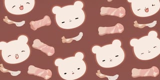 ((cartoon style)), Meat Background, anime, cute, simple_background