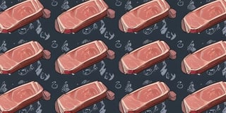 ((cartoon style)), Meat Background, anime, simple_background