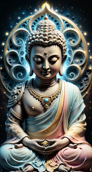 Name of Buddha, realistic image, full body view, taken with Canon 1DX camera
(masterpiece), (top quality), (best quality), (official art), (beautiful and aesthetic:1.2), (stylish pose), (fractal art:1.3), (pastel theme: 1.2), ppcp, perfect,moonster,more detail XL