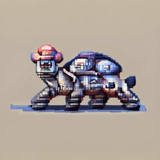 A turtle, ((with a hat on his head and red eyes:1.5)), crawling forward on all fours,
(full body picture),
(from the side),
A blue background,
(Pixel Art :1.3), Pixel style,