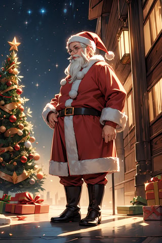  Santa Claus , ( Christmas theme)( sci-fi building background)